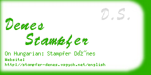 denes stampfer business card